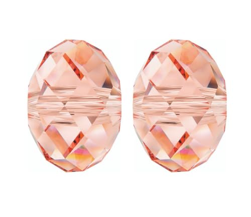 24pcs Adabele Austrian 6mm Faceted Rondelle Crystal Beads Lt. Peach Pink - color: Peach/Pink, size: 4mm x 6mm - 24pcs