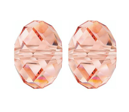 24pcs Adabele Austrian 6mm Faceted Rondelle Crystal Beads Lt. Peach Pink - color: Peach/Pink, size: 4mm x 6mm - 24pcs
