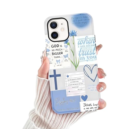 Cute Blue Jesus Christian Phone Case for iPhone 12/12 Pro 6.1'' - color: Blue, size: iPhone 12/iPhone 12 Pro