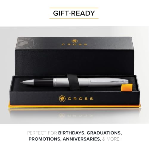 Cross Calais Rollerball Pen, Satin Chrome, Medium Point, Black Ink - color: Satin Chrome