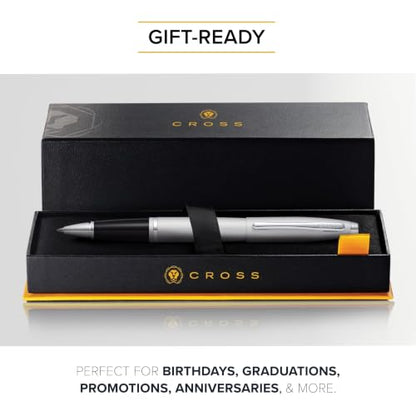 Cross Calais Rollerball Pen, Satin Chrome, Medium Point, Black Ink - color: Satin Chrome