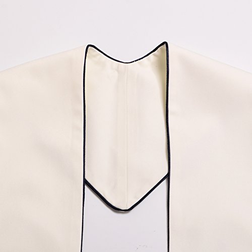 BLESSUME 1PC Clergy Mass Stole Cross Embroidered Wedding Stole - color: White/Blue