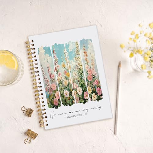 MOFUYU Bible Christian Spiral Notebook for Women,Prayer Journal for Women - color: Jesus is the light-flower2