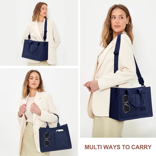 LHMTQVK Canvas Tote Bag for Women, Work & Bible Study Handbag - color: Blue
