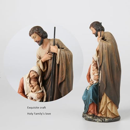 BC Catholic Holy Family Statue 6" H Nativity Scene Mini Figurine - color: Renaissance Full Color, size: 6 inches H