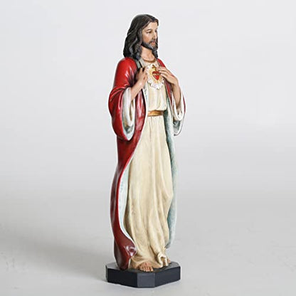 BC Catholic Sacred Heart of Jesus Statue 10" H Jesus Christ Art Sculpture - size: 10 inches H