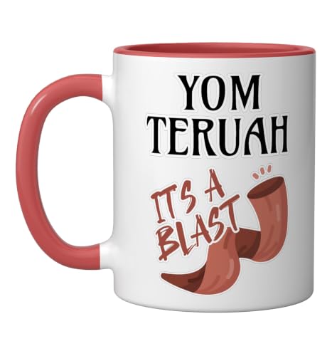 Yom Teruah It's a Bang Ceramic Mug, Red/White - color: Red/White, size: 11 Ounces