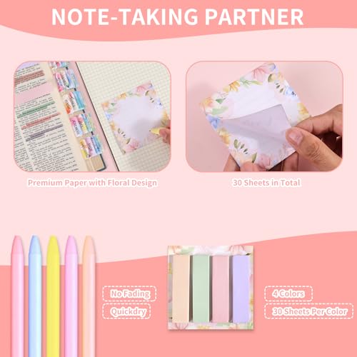 VYRANA Bible Study Supplies Journaling Kit for Women, Bible Study Kit with 11 No Bleed Highlighters and Pens, 1 Sticky Notes of 30 Pages, 1 Index Stickers of 4 Colors, 105 Tabs for Christian Gifts