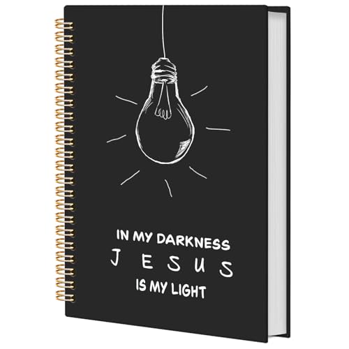Bible Notebook for Women,Spiral Bible Jesus Notebook,Christian Gifts,Church Notes Journal,Scripture Notebook for Church Notes,Christian Gifts for Women Friend Teens,A5 Spiral Hardcover 5.5x8.3 - color: Black Bible