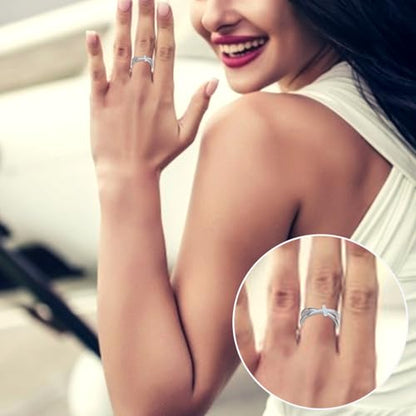 Cross Rings 925 Sterling Silver for Women Christian Religious Jewelry Faith Gifts for Mom Wife Girlfriend Her - color: White-1