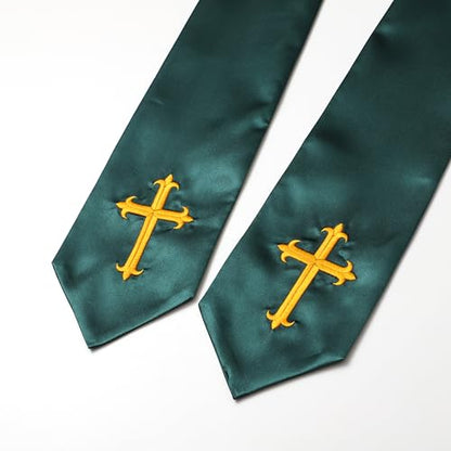 Clergy Stole & Choir Stole with Embroidered 60/72" - color: Forest Green, size: 72 inch