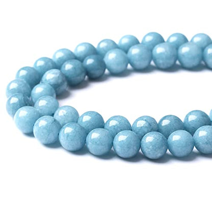 Blue Chalcedony Natural Stone Beads Gems Round Loose Beads Jewelry Making DIY Bracelet Necklace Accessory 1 Strand 60PCS 6MM 15" - color: Blue Chalcedony, size: 6MM