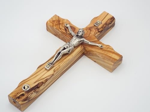 King David Market Olive Wood Wall Hanging Crucifix Cross (8 Inch)