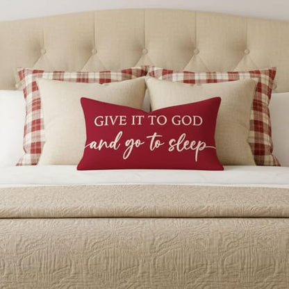 Decorative Throw Pillow Covers 12x20 Inch Set of 2 – Crimson Red - color: Crimson Red