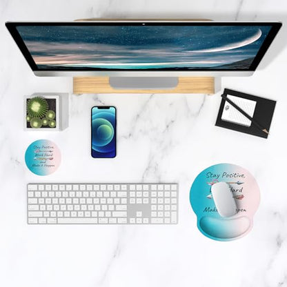 ITNRSIIET Ergonomic Mouse Pad with Wrist Support Wrist Rest Smooth Surface Non-Slip Rubber Base Comfortable Office Supplies Pain Relief, 9.8 x 9.1 inches, Inspirational Quotes - color: Inspirational Quotes