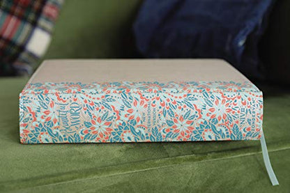 NIV, Beautiful Word Bible, Updated Edition, Peel/Stick Bible Tabs, Leathersoft over Board, Gold/Floral, Red Letter, Comfort Print: 600+ Full-Color Illustrated Verses