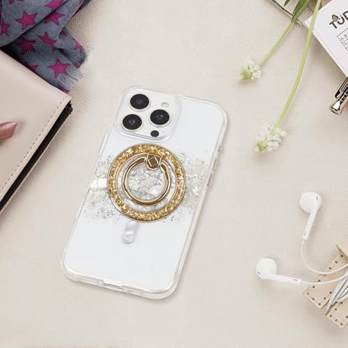 Magnetic Phone Ring for MagSafe Grip [Super Magnet] StylishTwinkle Design Ring Holder Stand, magsafe pop Socket (Gold) - color: Gold