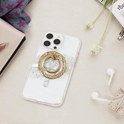 Magnetic Phone Ring for MagSafe Grip [Super Magnet] StylishTwinkle Design Ring Holder Stand, magsafe pop Socket (Gold) - color: Gold