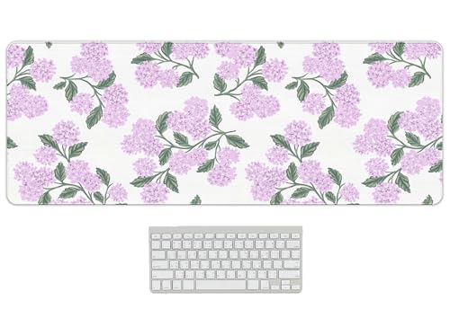 Hydrangea Mouse Pad, Pink Flroal Desk Mat 31.5x11.8 - color: Pink Hydrangea Large, size: 31.5L x 11.8W inches