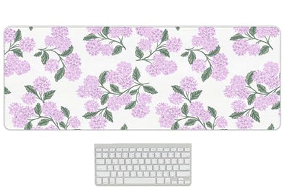 Hydrangea Mouse Pad, Pink Flroal Desk Mat 31.5x11.8 - color: Pink Hydrangea Large, size: 31.5L x 11.8W inches