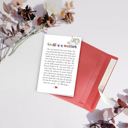 Heartfelt Encouragement Card for Her, Affirmation Card, Thinking of You Card, Support Card, Positive Card, Never Give Up Card, Get Well Soon Card, Heart of a Warrior Card - color: #98