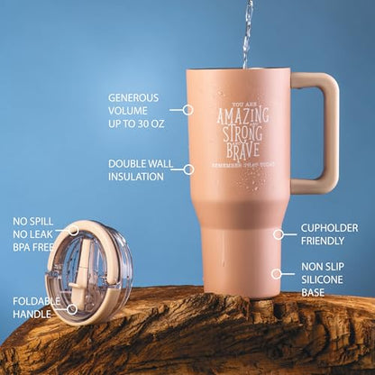 DIVERSEBEE 30 oz Insulated Stainless Steel Tumbler with Lid (Mocha) - color: Mocha, size: 30 Ounces