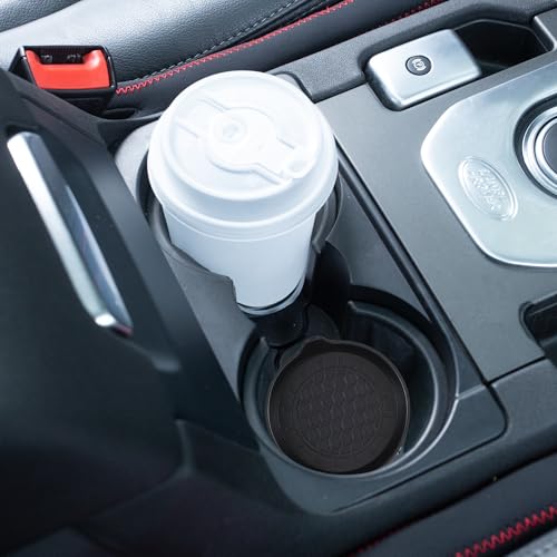 Amooca 4-Pack Spill-Proof Cup Coasters Non-Slip Car Cup Holder Inserts - color: Black, size: 4 pack