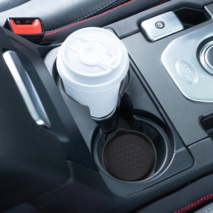 Amooca 4-Pack Spill-Proof Cup Coasters Non-Slip Car Cup Holder Inserts - color: Black, size: 4 pack
