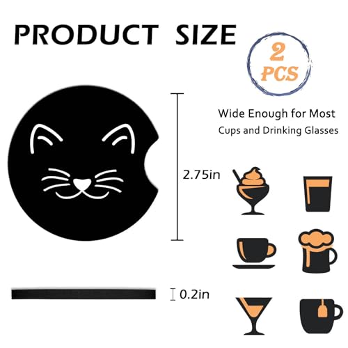 2Pcs Bullet Shaped Car Coasters,2.75" Neoprene Rubber Cup Holder Coasters - color: 12 Gauged