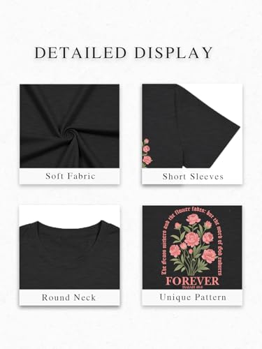 Christian Shirts for Women Faith Bible Verse Shirt Pray Graphic Tops - color: Darkgray-1, size: Small