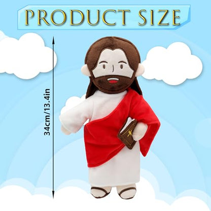 Yelakey Jesus Plush - 13.4“ Voice Jesus Plush Toy Speaking 20 Bible Verses and Singing 3 Bible Songs, Religious Stuffed Doll for Kids, Christian Easter Gift for Church and Sunday School - color: Red