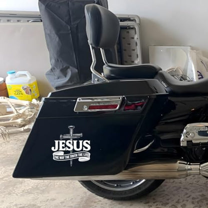 Premium Jesus The Way The Truth The Life Car Decal – Christian Cross Sticker, Faith Vinyl Decal for Car, Truck, Laptop, Christian Gift Size 6x6 inches - size: Size 6x6 inches