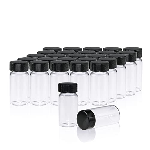 PEKYBIO 20 PCS 20ML Clear Small Liquid Sample Glass Vials with Screw Caps - size: 20 ml (20 pieces)