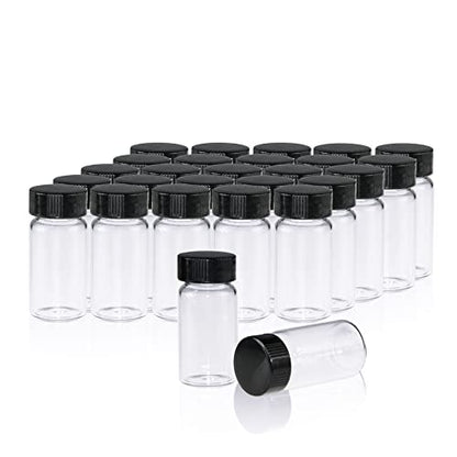 PEKYBIO 20 PCS 20ML Clear Small Liquid Sample Glass Vials with Screw Caps - size: 20 ml (20 pieces)