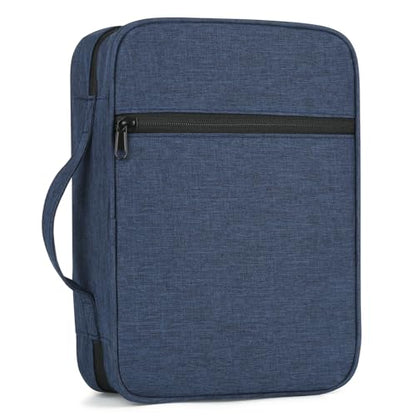 Bible Cover with Durable Handle, Carrying Book Case Church Bag Bible, Protective with Zippered Pocket, Bible Study Accessories Supplies, Book Protector for Book Lovers, Blue - color: Blue