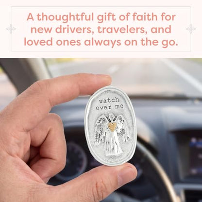 DEMDACO Guardian Angel Watch Over Me Visor Clip, Silver Toned, 2 x 1.5 in