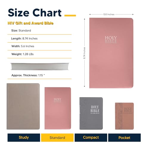 Personalized NIV Small Print Bible for Women, Name Engraved, Standard Size - color: Pink, style: New International Version
