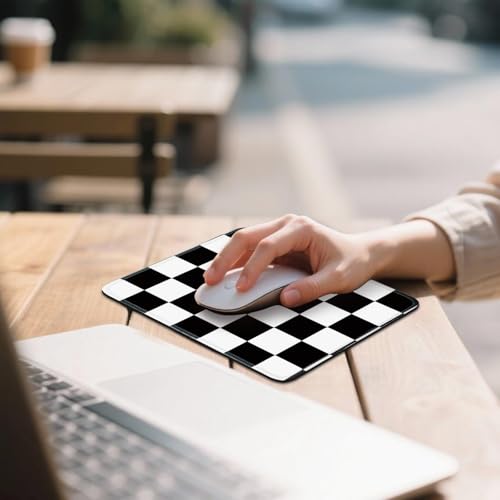 Mouse Pad for Desk with Stitched Edge, Premium Cute Washable Mouse Pads. Computer Mousepad with Non-Slip Rubber Base, Mousepads for Laptop, 9.25x7.75x0.12 inch (Checker Grid) - color: Checker Grid