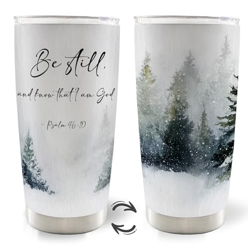 Be Still And Konw that I Am God Christian Water Stainless Steel Tumbler With Lid and Straw Travel Coffee Mug 20oz，Travel Coffee Mug Tumbler Faith Gifts For Women Faith Christian - color: be stillA
