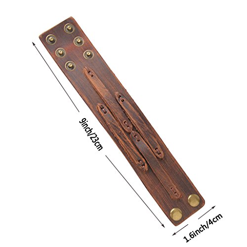 GelConnie Punk Leather Cuff Bracelet Adjustable Straps Wrap Bracelets Arm Armor Cuff Gothic Leather Wristbands for Men, Women - color: Style LPB005