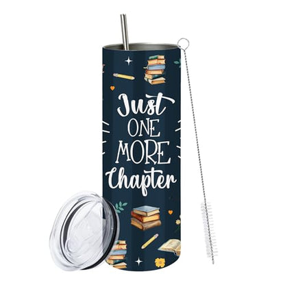 Book Lover Gifts for Women, 20 Oz Just One More Chapter Tumbler - color: Chapter