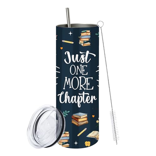 Book Lover Gifts for Women, 20 Oz Just One More Chapter Tumbler - color: Chapter