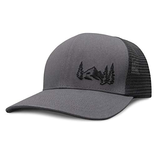 Grace Folly Trucker Hat for Men or Women- Many Cool Designs - color: Mountain- Gray