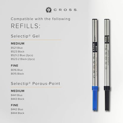 Cross Bailey Light Rollerball Pen, Polished White, Medium Point, Black Ink - color: Polished White