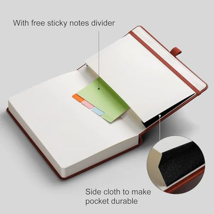 AHGXG Lined Journal Notebook, 320 Numbered Pages, A5 (5.75'' X 8.38'') - color: Brown, size: A5