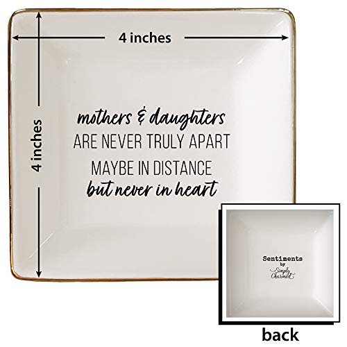 Simply Charmed Gift from Mother or Daughter - or Mother's Day or Birthday Gift Between Mom and Daughter - Ceramic Jewelry Ring Dish or Tray - style: Mothers Daughters