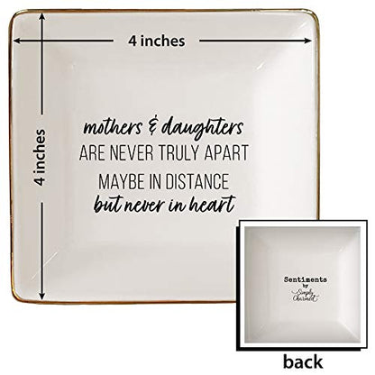 Simply Charmed Gift from Mother or Daughter - or Mother's Day or Birthday Gift Between Mom and Daughter - Ceramic Jewelry Ring Dish or Tray - style: Mothers Daughters