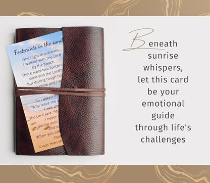 Footprints Poem Card - Inspirational Footprints in The Sand Card - Footprint Prayer Cards, Small Bible Bookmark Set of 25 Items