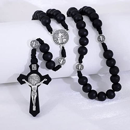 KOMI Handmade Wooden Catholic Rosaries, Rosary Beads Necklace Wood Christian Prayer Beads Catholic Christian Gift - style: Rosary#7