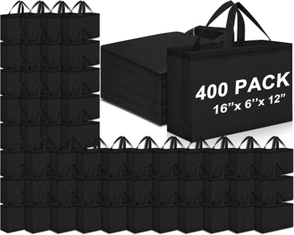 Windyun 100 Pcs Reusable Grocery Bags Large Shopping Tote Bulk, Black - color: Black